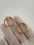 20mm x 6mm 14k Yellow Gold Flat Edge Hoops 3.0g