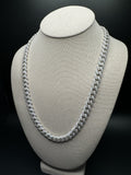 22" 10mm 30ctw Moissanite Silver Cuban Link 103.5g