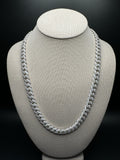 22" 10mm 30ctw Moissanite Silver Cuban Link 103.5g