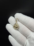1" 10k Yellow Gold 1/3ctw Natural Diamond Buddha Pendant 5.1mm Bail 2.7g