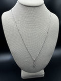 24" 14k White Gold Box Chain & 3/4" Infinity Pendant 1/5ctw Natural Diamonds 4.4g