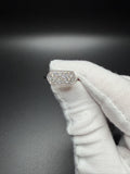Size 7 Silver .8ctw VS/VVS 3 Row Lab Diamond Fashion Ring 3.2g