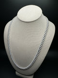 24" 8mm 30ctw Moissanite Silver Cuban Link 93.6g