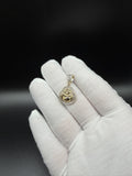 1" 10k Yellow Gold 1/3ctw Natural Diamond Buddha Pendant 5.1mm Bail 2.7g