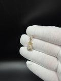 1" 10k Yellow Gold 1/3ctw Natural Diamond Money Bag 5.7mm Bail 2.4g