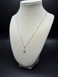 16-18" Adjustable Silver Cable Chain with 1ct Pear Shape VS/VVS Lab Diamond Solitaire Pendant 1.5g