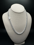 20" 8mm 25ctw Moissanite Silver Cuban Link 74.7g