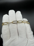 7.25" 14k Yellow Gold Paperclip Bracelet 7mm 3.7g