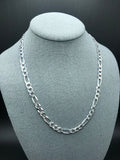 20” Silver Figaro Chain 7mm Italian Made