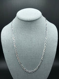 22” Silver Figaro Chain 5mm Italian Made