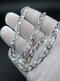 20” Silver Figaro Chain 7mm Italian Made