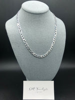 20” Silver Figaro Chain 7mm Italian Made