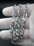 20” Silver Figaro Chain 7mm Italian Made