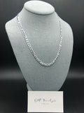 20” Silver Figaro Chain 5mm Italian Made