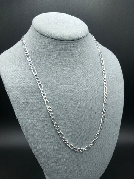 22” Silver Figaro Chain 5mm Italian Made