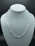 20” Silver Figaro Chain 7mm Italian Made