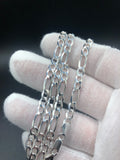 22” Silver Figaro Chain 5mm Italian Made