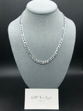 20” Silver Figaro Chain 7mm Italian Made