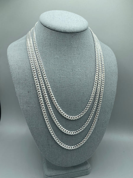 5mm Silver Miami Cuban Link Chain with box lock clasp