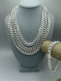 12mm Silver Miami Cuban Link Chain with box lock clasp
