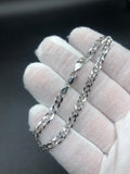 7.5” Gold Curb bracelet 4.7mm 10k Italian White Gold