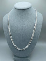 7mm Silver Miami Cuban Link Chain with box lock clasp