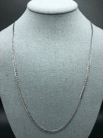 24” Curb Chain 3mm 10k Italian White Gold